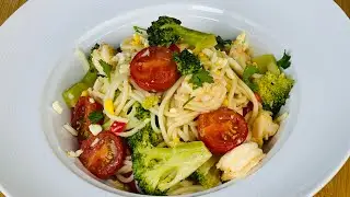 The Pasta My Family Can&rsquo;t Stop Eating &ndash; Shrimp, Broccoli & Cherry Tomatoes!😋