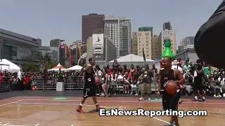 chris brown very popular at celeb basketball game