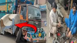 In The Middle Of Road Heavy Truck Front Axle Was Broken Let's Repair It.