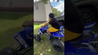 Teaching my little cousin, how to ride the yfz450r #yfz #atv