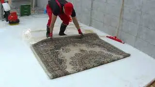 Flooded Wet Rug ! - Dirty Old Carpet Cleaning | Most Satisfying ASMR Clean