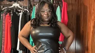 Friday night bonus in my faux leather dress