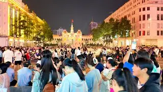 BIỂN NGƯỜI ĐỔ VỀ PHỐ ĐI BỘ NGUYỄN HUỆ|SÀI GÒN NÁO NHIỆT ĐẸP LUNG LINH ĐÔNG NGHẸT VIỆT KIỀU KHÁCH TÂY
