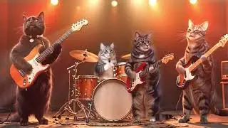Cat Rock Band - The Critter Cats are rocking out!