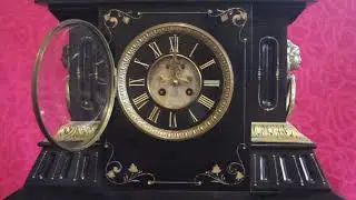 Antique Large Ornate 19th Century French 'S. Marti' Marble & Bronze Open Escapement Mantel Clock