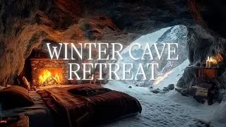 winter cave retreat ❄️ cozy fireplace ambience for deep sleep