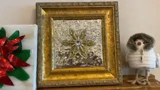 # 147 CHRISTMAS SNOWFLAKE CRUSHED GLASS ART EPOXY RESIN, CRUSHED GLASS, GUIDE, GLASS ON CANVAS 2022