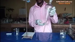 Using SEPARATING FUNNEL to separate IMMISCIBLE LIQUIDS, Separating paraffin oil and water.