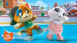 44 Gatti | Tutti sul ghiaccio con la gattina Lola! ⛸️ Lezione di pattinaggio ❄️