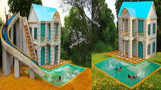 Unbelievable Building The Most Creative Contemporary Mud Villa & Modern Water Slide To Swimming Pool