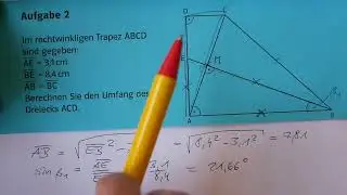mrhjrs Trigonometrie Prüfungsaufgabe 2016 P2 Umfang bestimmen, gleichschenkliges Dreieck