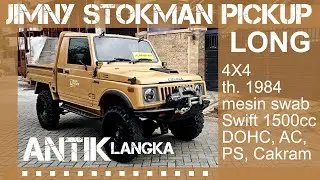 ANTIK! LANGKA! JIMNY STOCKMAN PICKUP LONG 4X4 TH1984,mesin swab Swift 1500cc DOHC,AC,PS,Cakram 195jt