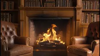 Old Library Fireplace 🔥 | Quiet Academic Ambience for Focus & Relaxation