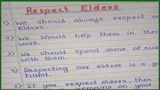 We Should Respect Our Elders#Respect Elders#Elders Respect In English 💯