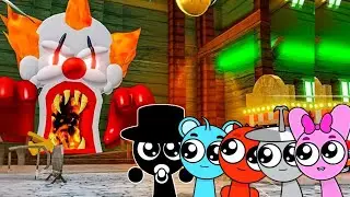 Sprunki MrBlack, Sky, Raddy, Clukr & Pinki Played Escape The Carnival Of Terror Obby in ROBLOX 