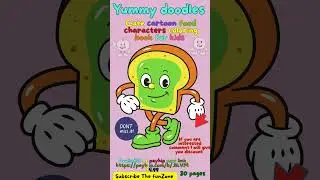 🍩 YUMMY DOODLES 🍕 Cute Cartoon Food Characters Coloring Book for Kids! 🎨🖍️ Special Discount Offer 🎁📚