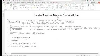 Damage Formula Guide Part 1 | Land of Empires