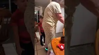 Grandma is trying to ride a Hoverboard, but her family won't get out of her way!