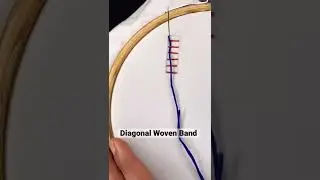 Diagonal Woven Band Tutorial || Hand Embroidery Borderline Designs || kaarigari || #shorts