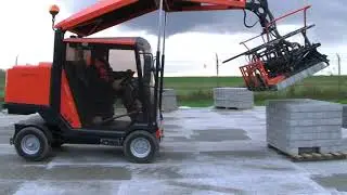 Укладка машиной Optimas тротуарных камней Волна100 (механизированная укладка)