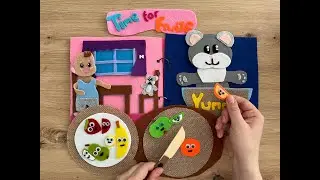 Teddy Bear's Morning Routine & Eating Healthy Fruit | Quiet Book for Kids!