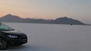 Sunset on the Bonneville Salt Flats