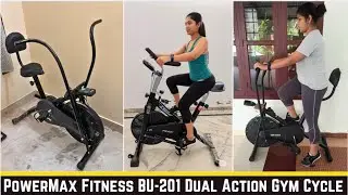 PowerMax Fitness BU-201 Dual Action Air Bike for Home use Max Weight capacity benefit installation.
