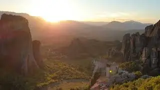 Sunset in Meteora, Greece