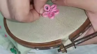 Hand embroidery, ring stitch, beautiful ring stitch pattern 