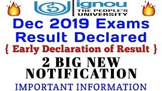 IGNOU DEC 2019 EXAM RESULTS | 2 BIG NEW NOTIFICATION UPDATE By TIPS GURU