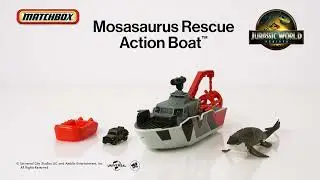 Matchbox Mosasaurus Rescue Action Boat Exclusive Playset Jurassic World Rebirth