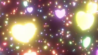 Flying in Beautiful Field of Rotating Rainbow Spinning Hearts Shapes 4K VJ Loop Motion Background