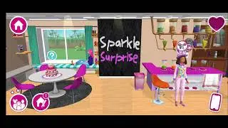 Barbie Dream House Adventures: Teresa write the Sparkle Surprise on a chalkboard
