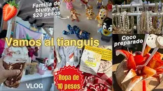 VAMOS POR UN COCO🥥 /VAMOS AL TIANGUIS-ROPA DE 10 pesos-BLUEY A 20 pesos😱/FRESAS CON CREMA🍓/VLOG🥰&hearts;️