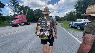 Local firefighters join walk to Charleston 9 memorial to raise awareness