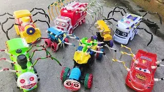Upgrade RC Lightning McQueen Eater with Saw Wheels, Tayo Bus Eater, Cars Eater, Police Car Eater #38