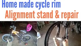 Home made cycle rim alignment stand & repair