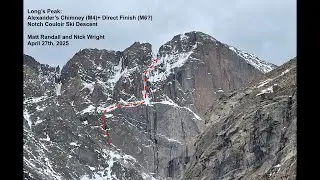 Alexander's Chimney (Direct Finish, M5?) to Notch Couloir Ski Descent