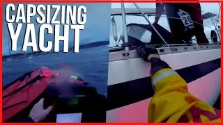 Crew sailing from Liverpool rescued seconds before yacht capsizes in dramatic footage
