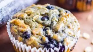 Blueberry Yogurt Oat Muffins