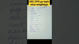 ssc cpo gs topic wise weightege #shorts #cpo #cgl #chsl  #mts