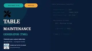 Table Maintenance Generator (TMG) in SAP | SE11 Practical Tutorial