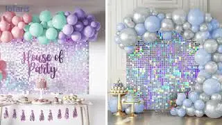 Gold Sequin Wall Panels Backdrop Installation for Party Wall Art Decor