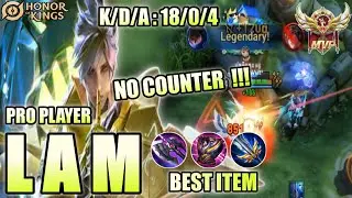 Lam Assassin Honor of Kings (HOK) best item build NO COUNTER DAMAGE !!! 💯% BROKEN - Pro Player