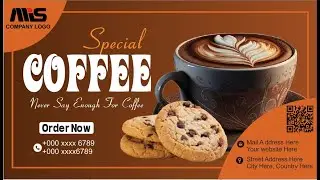 Coffee shop poster banner template flat design for social media /coralDraw