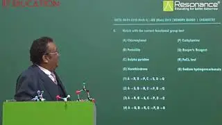 Jee main 2019 Chemistry video solution memory based by resonance senior faculty shishir mittal