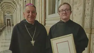 Chicagoland Augustinian Brother shares special gift with Pope Leo XII