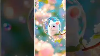 Bubble dreams & blossom tales 🐹🌸✨  #Fluffy Friends Studio  #FantasyPets #CuteAnimals #WhimsyWorld
