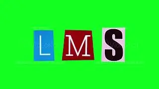 LMS acronym on green screen background made of letters on pieces of paper