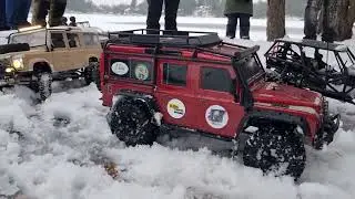 Gl&ouml;ggrundan, December 2023. RC car action in the slippery snow.